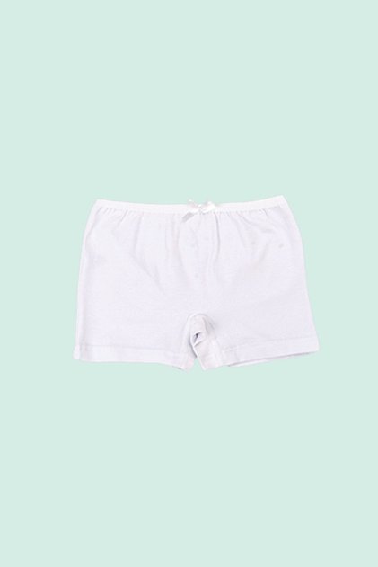 Girl's White Lycra Boxer
