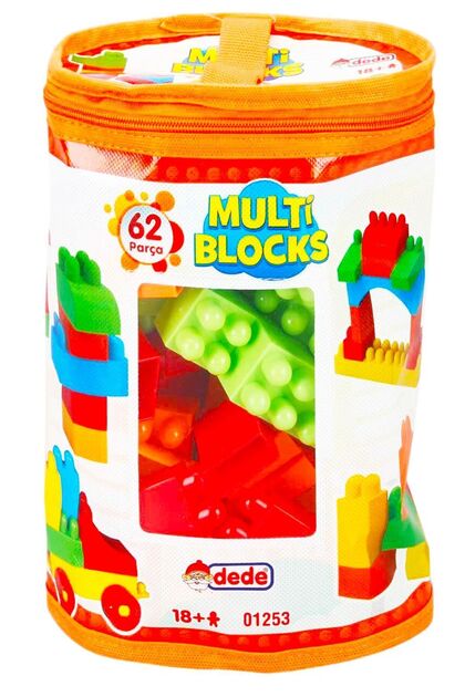 DEDE Baskılı Çantada İlk Yapı Oyuncakm 62 Prç Multi Blocks Yapı