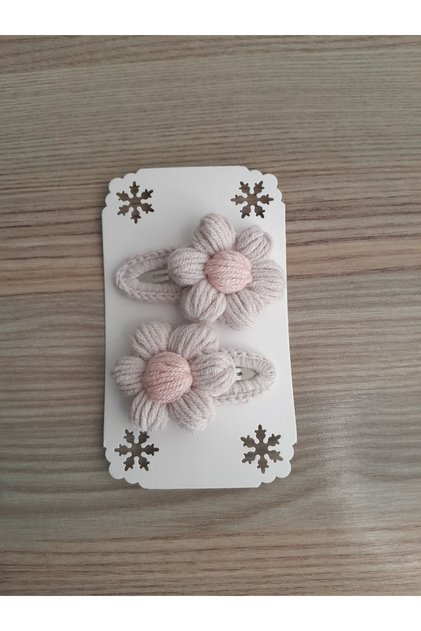 Handmade Baby Girl and Child Knitted Daisy 2-Piece Snap Buckle Set