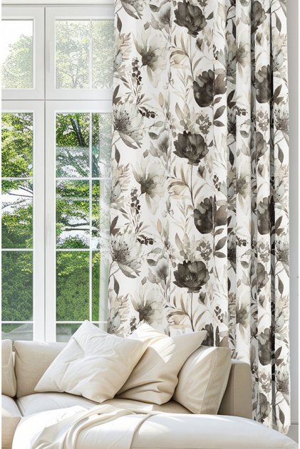 Blackout Light-Proof Background Curtain. Flower Patterned Background Curtain. Digitally Printed 1St Quality Decorative Curtain.