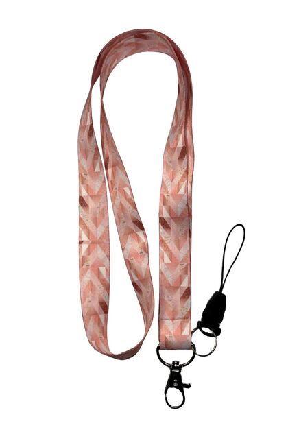 Pembe Çizgisel Boyun Ipi Telefon Askısı