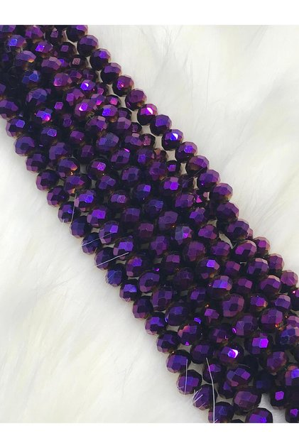 8 mm Metallized Purple Crystal 20 Strings (Used in Accessory and Bag Making)