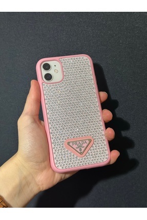 AksesuarKuvars Iphone 11 Uyumlu Prada Pırlanta Taşlı Parıltılı Lux