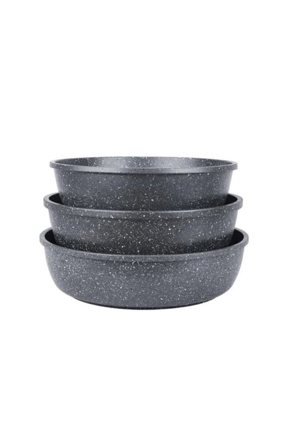 3-Piece Round Oven Tray Set Gray (26,28,30)