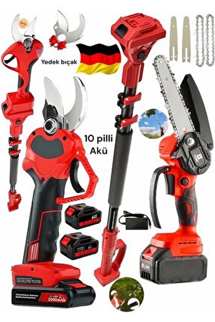 Germany Steel 865vf Şarjlı Teleskopik Uyumlu Dal Budama Makası