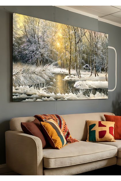 Snow Elegance Winter Landscape Decorative Canvas Painting