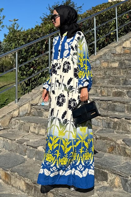 Women's 100% Viscose Patterned Oversize Summer Viscose Dress