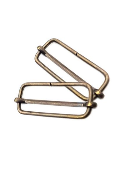 Bag Strap Height Adjustment Buckle 2.5 Cm Antique Yellow - Pack of 2 - Sliding Adjustment Buckle Stainless