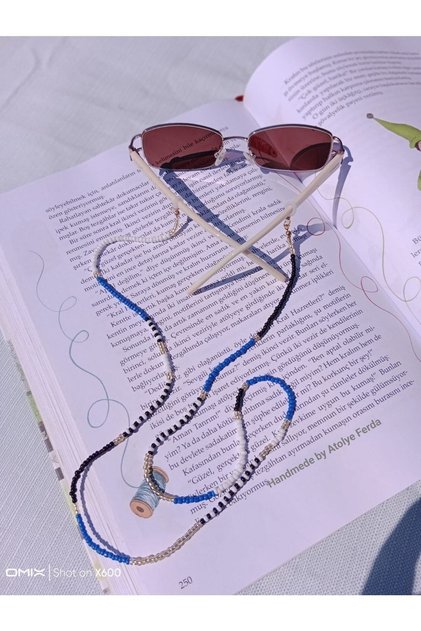 Basic Blue - Black Sand Bead Glasses Chain Glasses Hanger