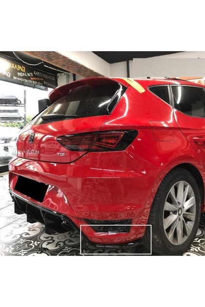 Seat Leon Mk3 Aero Arka Tampon Flapı Plastik Parlak Siyah 2013-