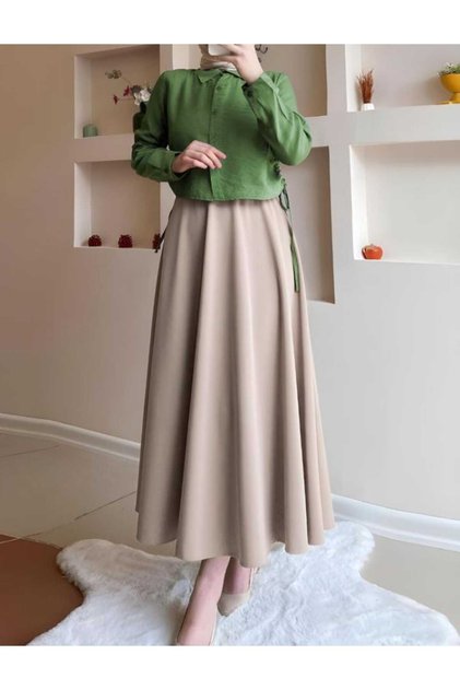Puff Scuba Skirt Flared Model