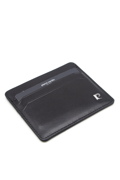 Black Unisex Leather Card Holder 046A55