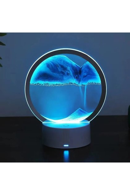 3d Cam Hareketli Ledli Dekoratif Kum Saati