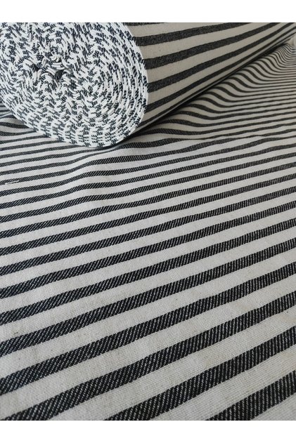 Black Striped Linen Tablecloth