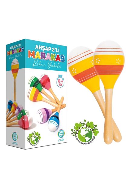 Set of 2 Wooden Maracas - Catch the Rhythm