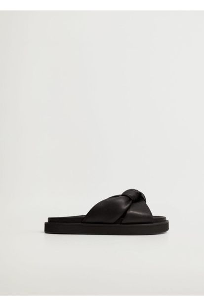 MANGO Woman Kadın Siyah Düğümlü Platform Sandalet - 3