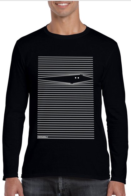 Noluyo Ya Black Crew Neck Long Sleeve Combed Cotton Men's T-Shirt