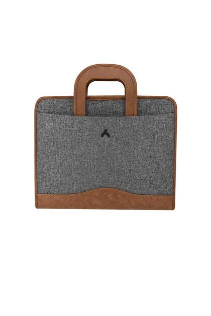 Milano Hidden Handle Double Zipper Briefcase Dark Gray