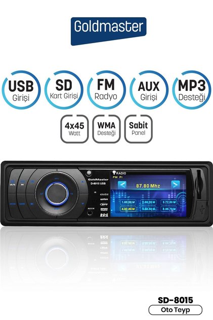 D-8015 Usb/sd Bağlantılı Geri Görüş Kamera Destekli Oto Çalar Radyo Uyumlu
