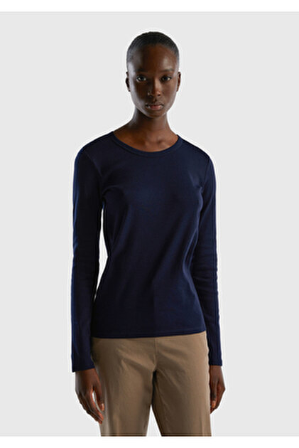 United Colors of Benetton Benetton Basic Bisiklet Yaka Uzun Kollu