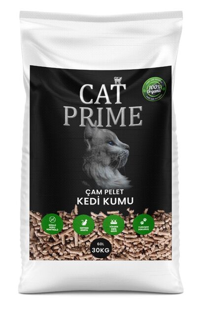 Kedi Kumu %100 Organik Çam Kokulu Çam Peleti 6 mm 60 lt (30kg)