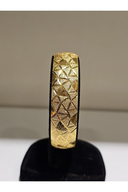 22ayar Altın Kaplama Aynalı Cam Kırığımodeli Bilezik 1 Adet 1.5 Cm Eninde