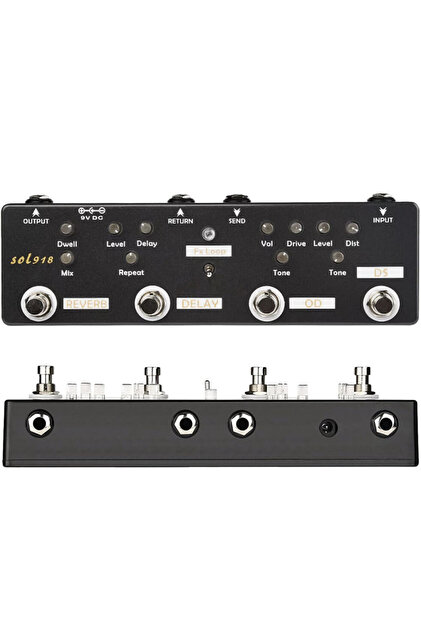 Midex QuadraFX SL-918 Analog Gitar Efekt Pedalı (Reverb, Delay, FX