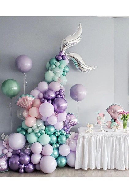 Mermaid Concept Metallic Balloon Set