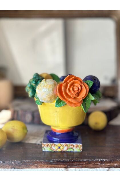 Handmadesign Tasarım El Yapımı İtalya Amalfi Meyveli Güllü Limon