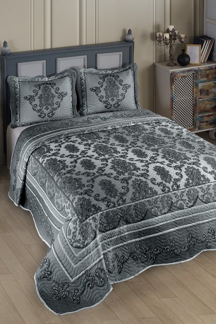 Sophia Gray Double Quilted Bedspread