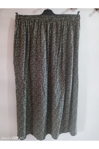 Patterned Viscose Printed Fabric Maxi Length Mother Skirt with Elastic Waist
