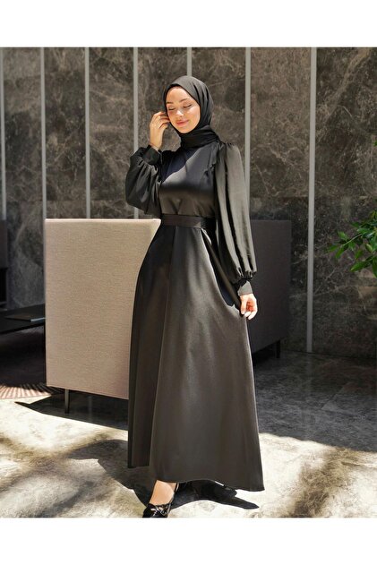 hijab homecoming dresses Girl Hijab Prom Dresses Evening Dresses Dress For Hijab Wear Black Turkish Hijab  Prom