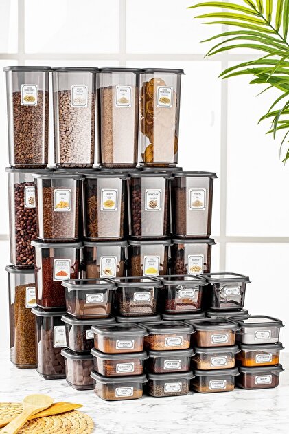 Meleni Home 48'li Çeyiz Seti Bonny Etiketli Kavanoz Seti Kare