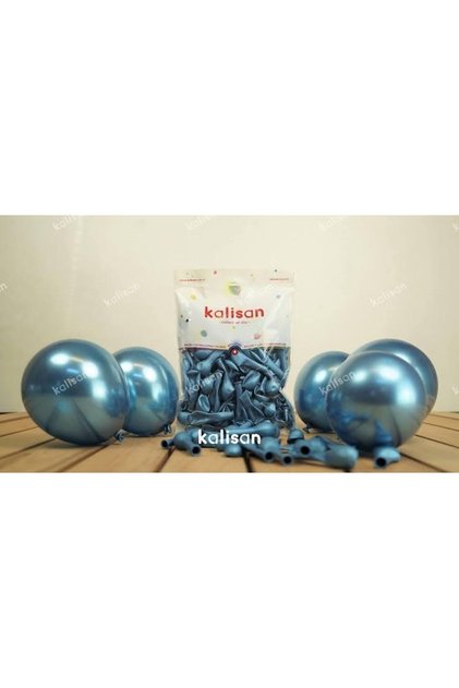 Krom Balon Mavi Renk 10 Adet Küçük Boy 5 Inç
