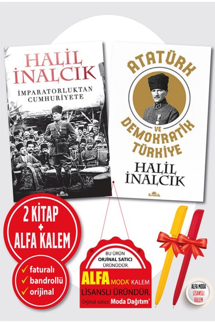 HALİL İNALCIK 2 KİTAP SET/ İmparatorluktan Cumhuriyete+ Atatürk ve Demokratik Türkiye+Kalem Tarih