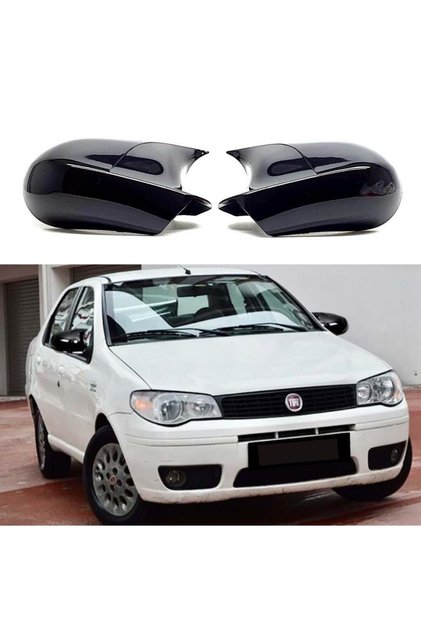 Fiat Albea (2002-2009) Batman Yarasa Ayna Kapağı Piano Black Ve Montaj Bandı--