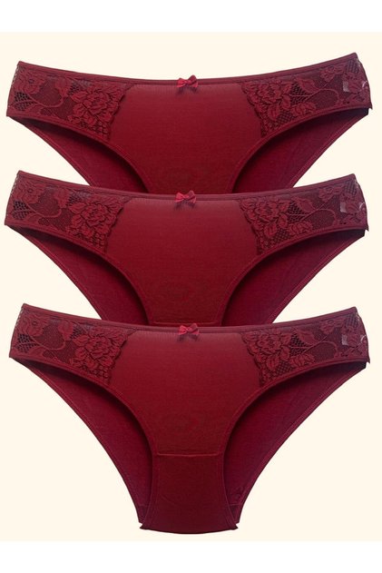 Two-Sided Lace Front Tulle Panties, 3-Pack 3180