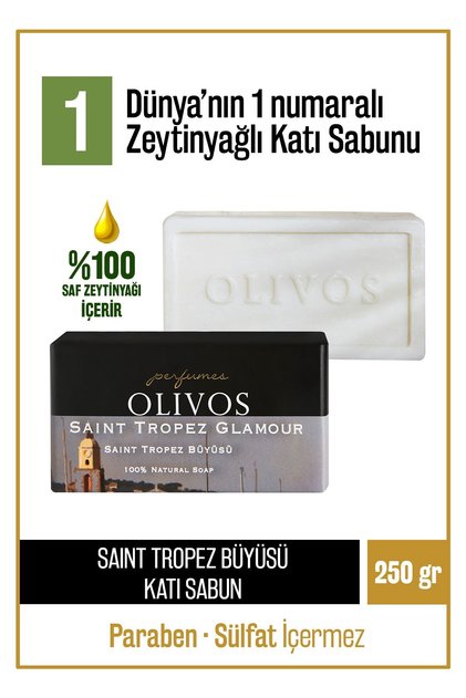 100% Natural Perfume Series Saint Tropez Scented Olive Oil Solid Soap Moisture Balancing 250 gr