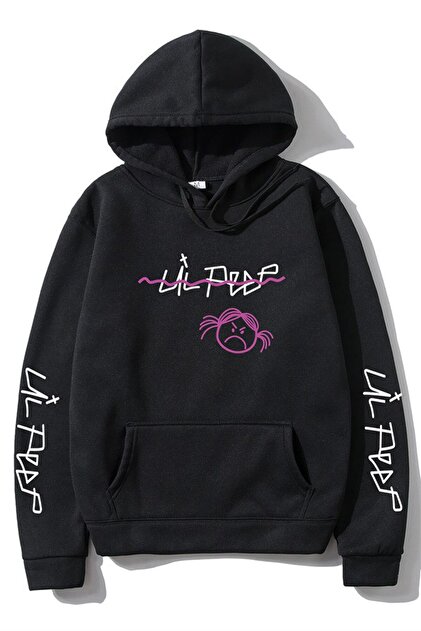 Trendiz Lil Peep Hoodie Black 111204- Trendyol