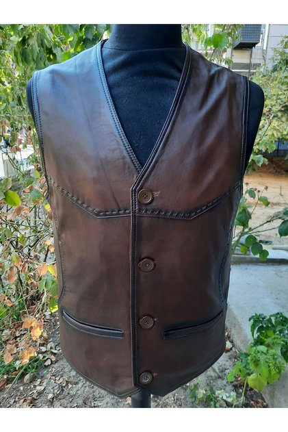 Genuine Leather Puntolu Titan Leather Vest