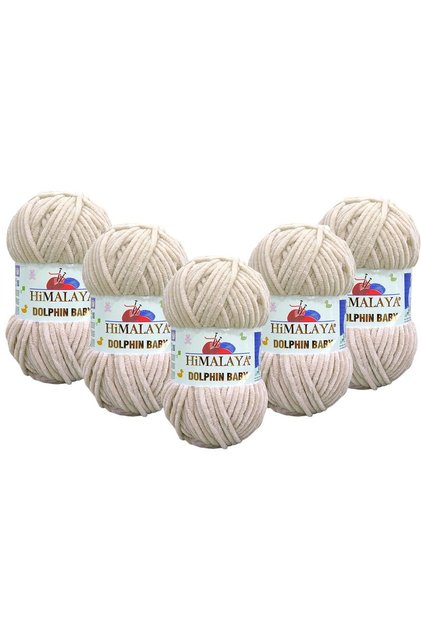 Dolphin Baby Kadife Ip Pachet de 5 - 80342 Stone - 100 Gr. 120 metri