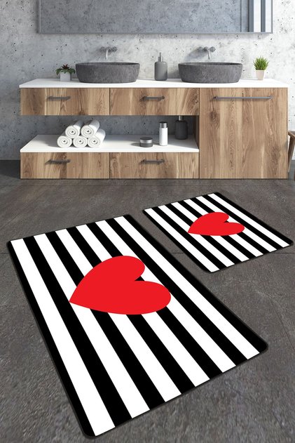 Striped Set of 2 Large Size Bath Mat