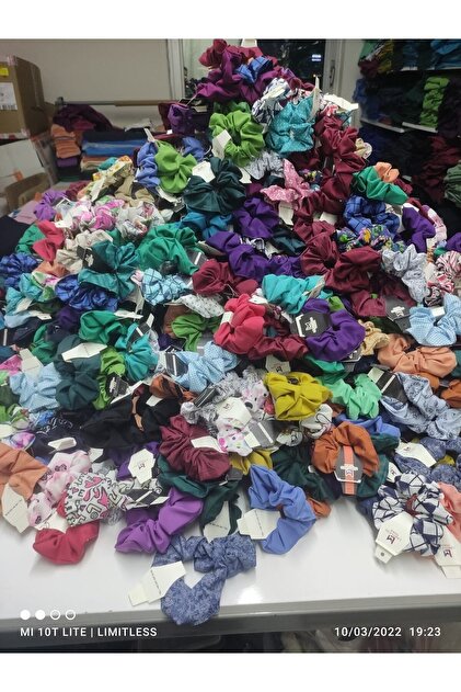 100 Pieces Mixed Gift Henna Night Fabric Elastic Bagel Buckle