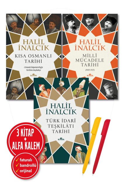 Türk Idari Teşkilatı Tarihi/Osmanlı Tarihi/Milli Mücadele Tarihi-Halil İnalcık+Alfa Kalem+3 Kitap