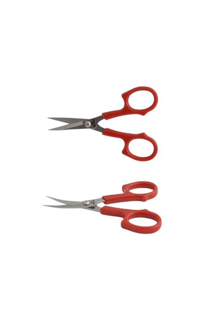 2-Piece Embroidery Scissors Set with Plastic Handle, Curved and Straight Tips