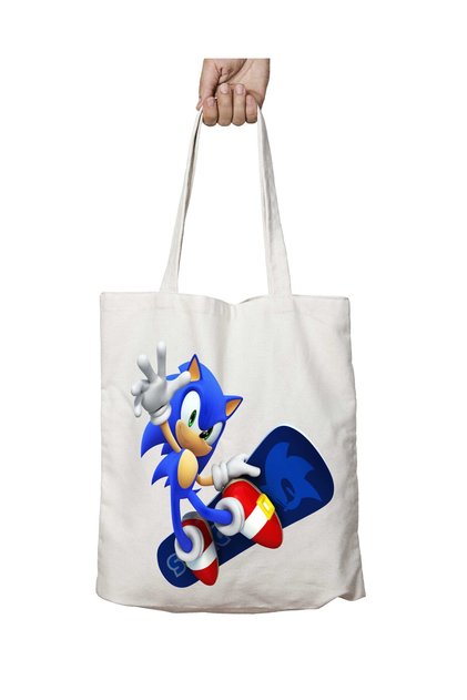 Sonic the Hedgehog Skateboard Two-Sided Permanent Printed Washable Bag