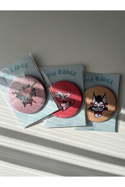 Hara Company Hazbin Hotel 3'lü Rozet Seti (Angeldust, Alastor ve