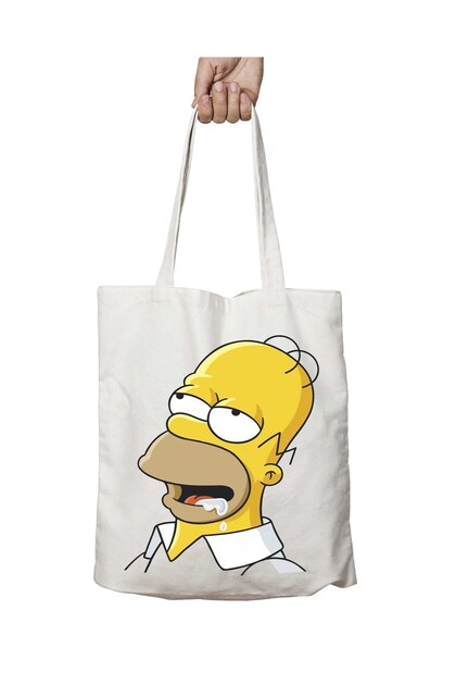 Simpson Homer Bart Simpson Two-Sided Permanent Printed Washable School Beach Shoulder Tote Bag