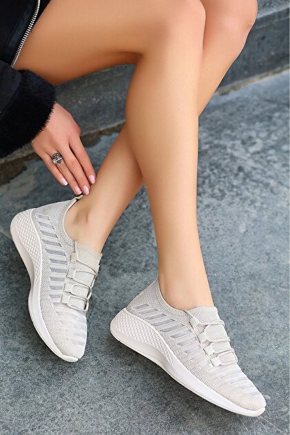 Bitmedeniste Yeni Sezon Bağcıksız Triko Kadın Sneaker RM0566