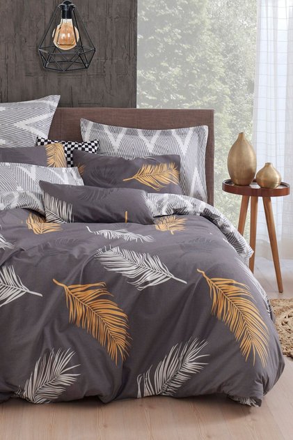 Single Easy-iron Duvet Cover Set - Olivia Gold Gray